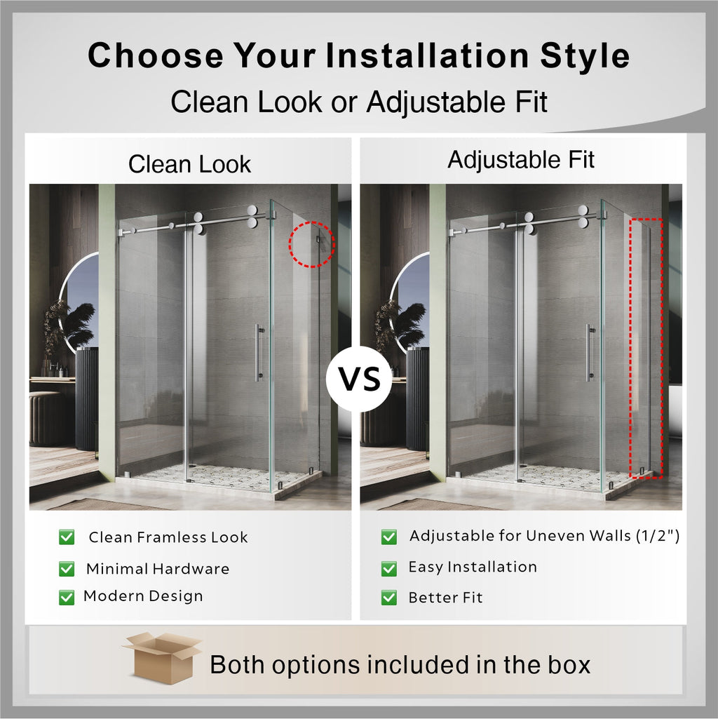 DS04RP 46 to 49 in. W x 32-36 in. D x 80 in. H U-Channel Frameless Sliding Shower Door in with EnduroShield 3/8 in. Clear Glass