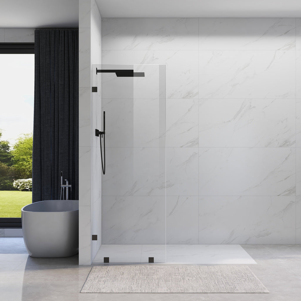 DSH07B2-34 in W x 80 in. H Frameless Fixed Shower Glass Panel with 3/8 in. Clear Tempered Glass