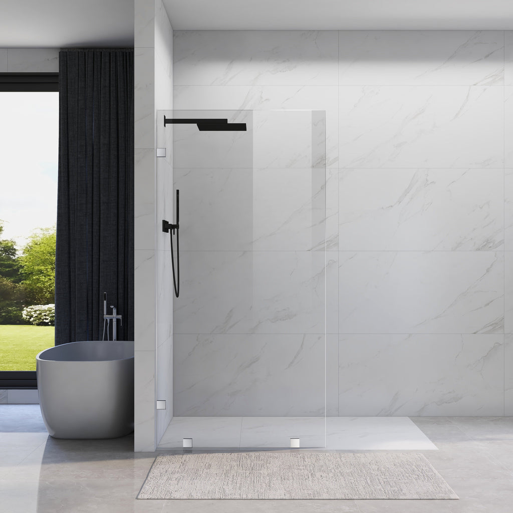 DSH07B2-41 in W x 80 in. H Frameless Fixed Shower Glass Panel with 3/8 in. Clear Tempered Glass