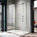 DS04RP 50 to 55 in. W x 32-36 in. D x 80 in. H U-Channel Frameless Sliding Shower Door in with EnduroShield 3/8 in. Clear Glass