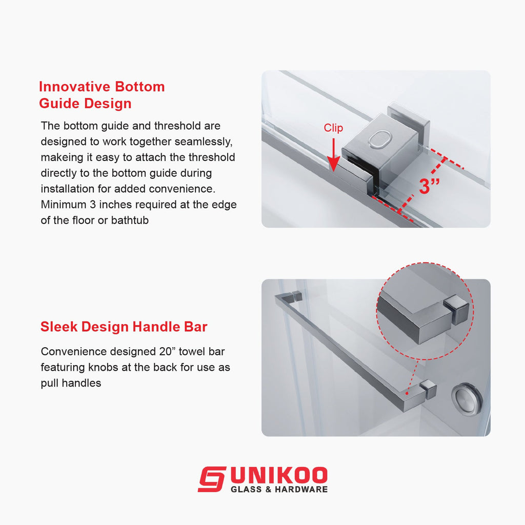 DSD01 56 to 60 in. W x 80 in. H Double Sliding Frameless Shower Door, Enduro Shield 3/8 in. Gray Glass