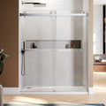 DSD01 56 to 58 in. W x 76 or 80in. 2TB H Double Sliding Frameless Shower Door, EnduroShield 3/8 in. Clear Glass
