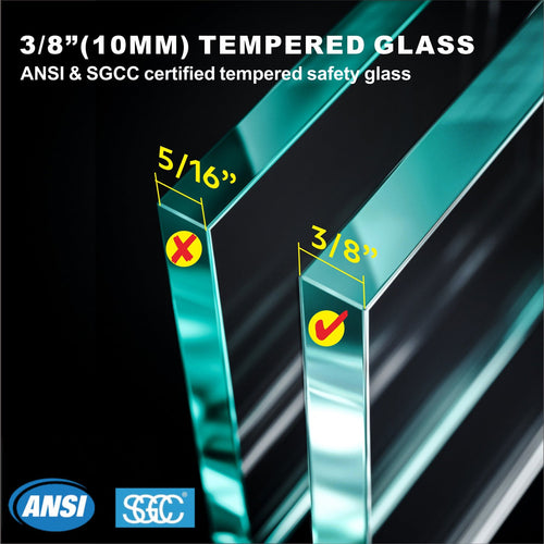 71-1/8 in. to 72 in. W X 80 in. H Frameless Swing Shower Door in with Double 3/8" (10mm) Certified Tempered Clear Glass in 30/32 in. Door Panel