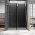 DS04 - 56 to 60 in. W x 80 in. H Sliding Frameless Shower Door, EnduroShield 3/8 in. Gray Glass