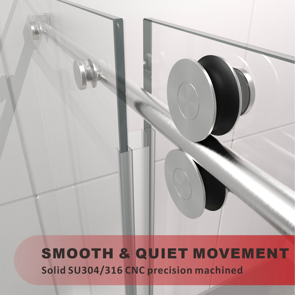 DS04RP 66 to 72 in. W x 32-36 in. D x 80 in. H U-Channel Frameless Sliding Shower Door in with EnduroShield 3/8 in. Clear Glass