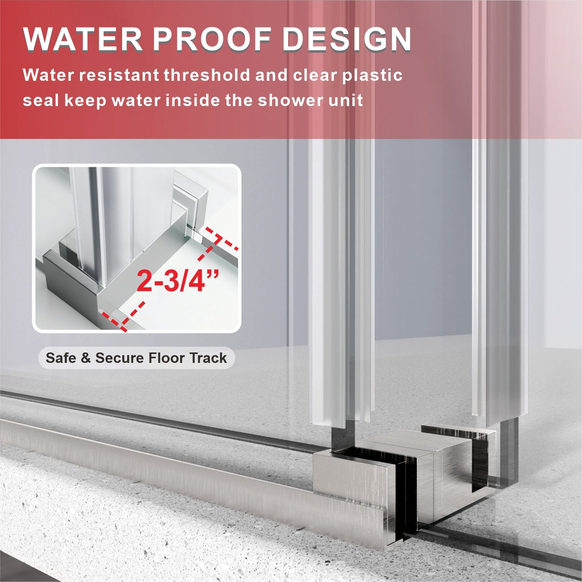 DS04RP 50 to 55 in. W x 32-36 in. D x 80 in. H U-Channel Frameless Sliding Shower Door in with EnduroShield 3/8 in. Clear Glass