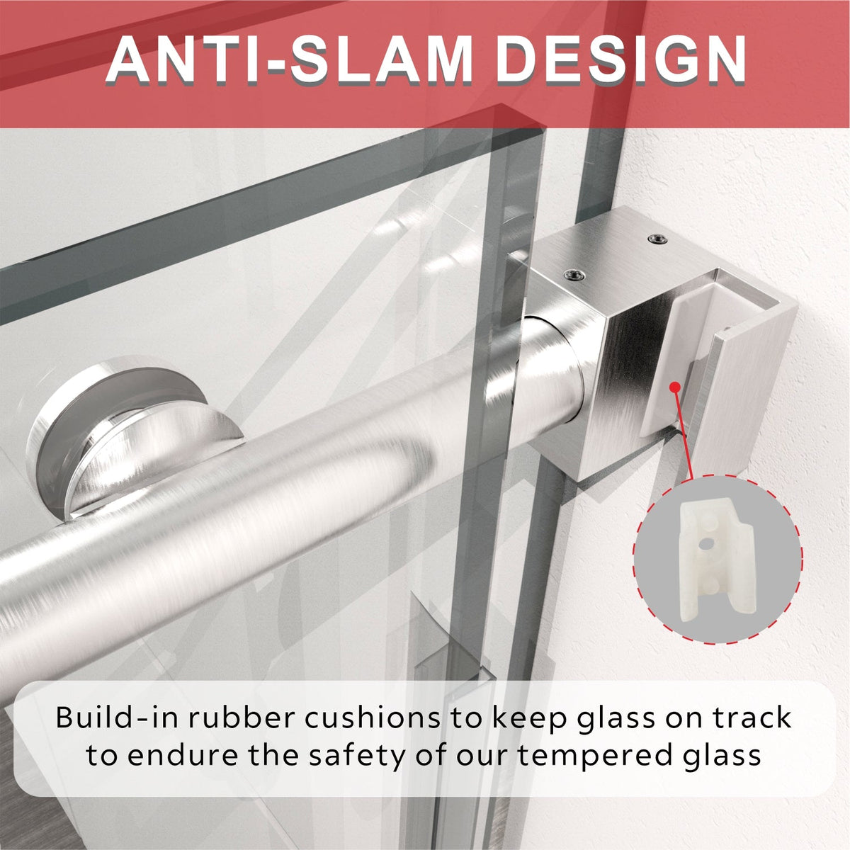 DS04RP 66 to 72 in. W x 32-36 in. D x 80 in. H U-Channel Frameless Sliding Shower Door in with EnduroShield 3/8 in. Clear Glass