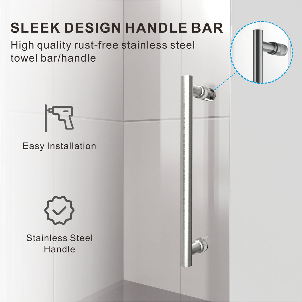 DS04 - 56 to 60 in. W x 80 in. H Sliding Frameless Shower Door, EnduroShield 3/8 in. Gray Glass