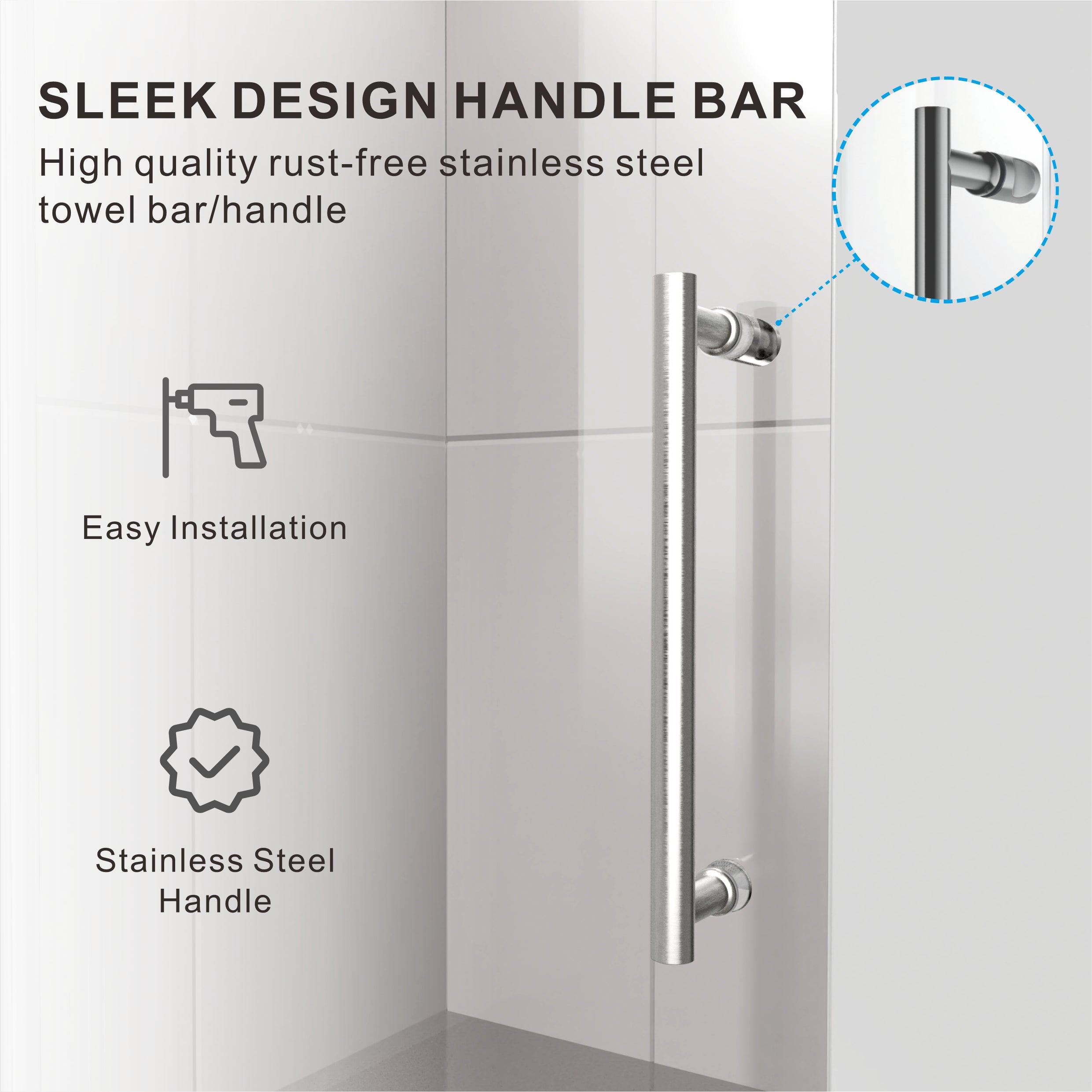 DS04 - 56 to 60 in. W x 80 in. H Sliding Frameless Shower Door, EnduroShield 3/8 in. Acid Etch Glass